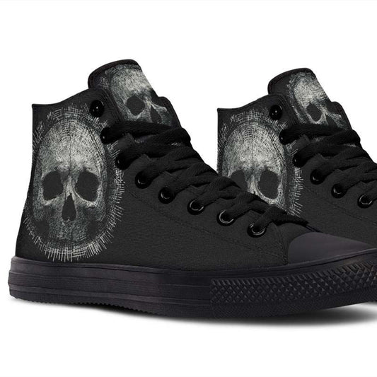 Men's And Women's Fashion Color Printing High-top Canvas Shoes