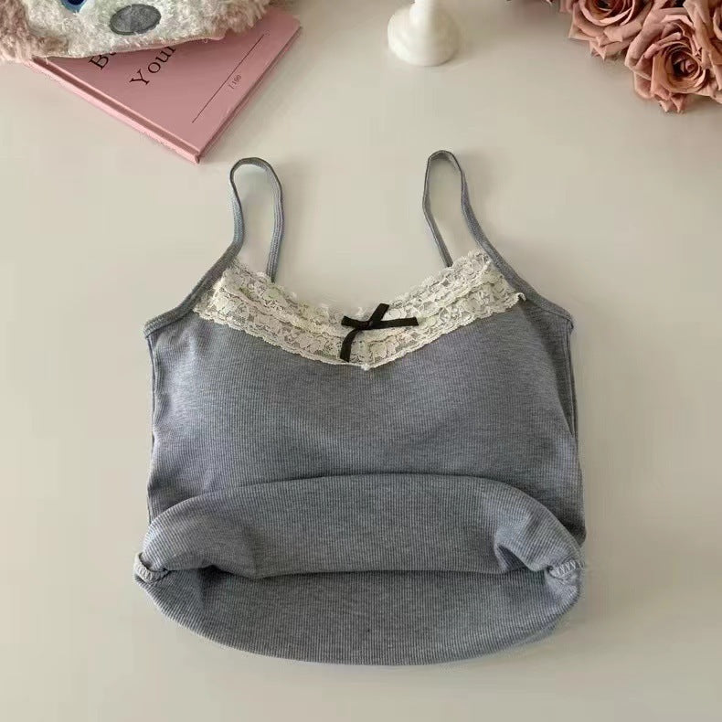 Bow Lace Seamless With Braces And Breast Pad