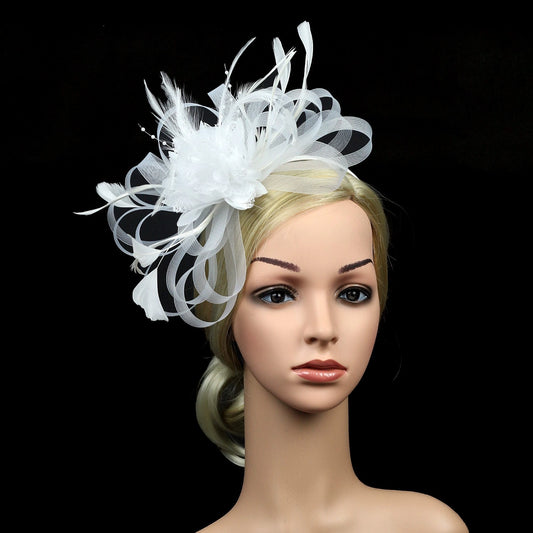 European And American Horse Festival Tea Party Mesh Hair Accessories Billycock Barrettes
