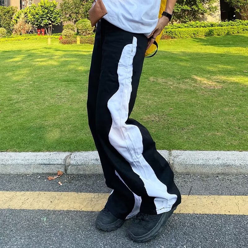Black And White Patchwork Design Sense Patchwork Jeans