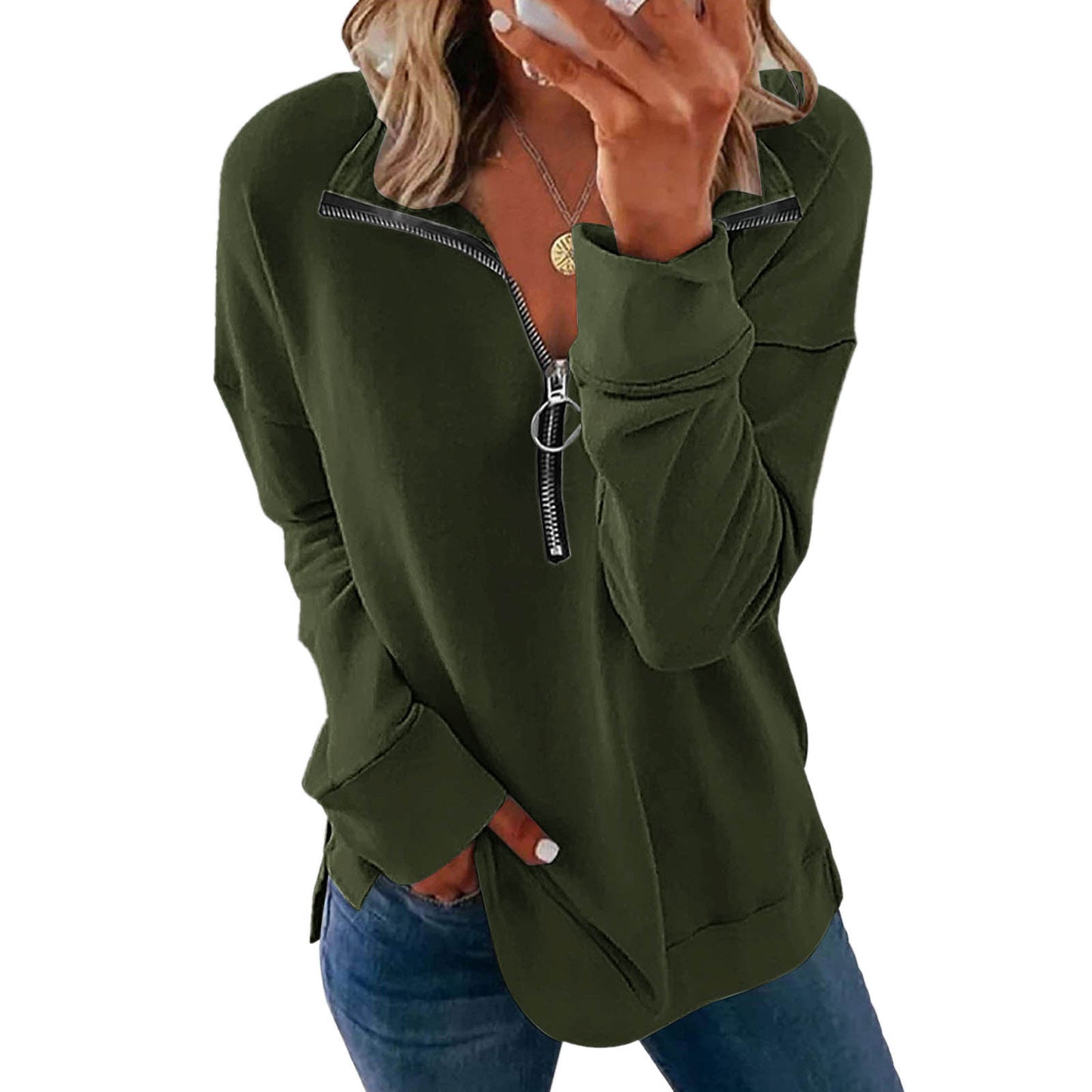 European And American Pullover Loose Long Sleeve Casual Slim Fit T-Shirt