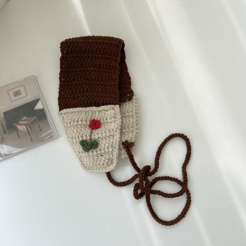 Handmade Knitted Lace-up Ear Warmer Girl Earmuffs Autumn And Winter