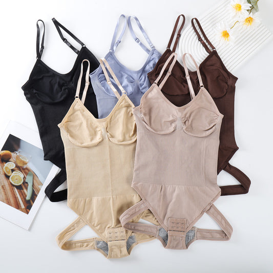 Body Shaping Belly Contraction Sling T-back Large Size Hip Lifting Jumpsuit