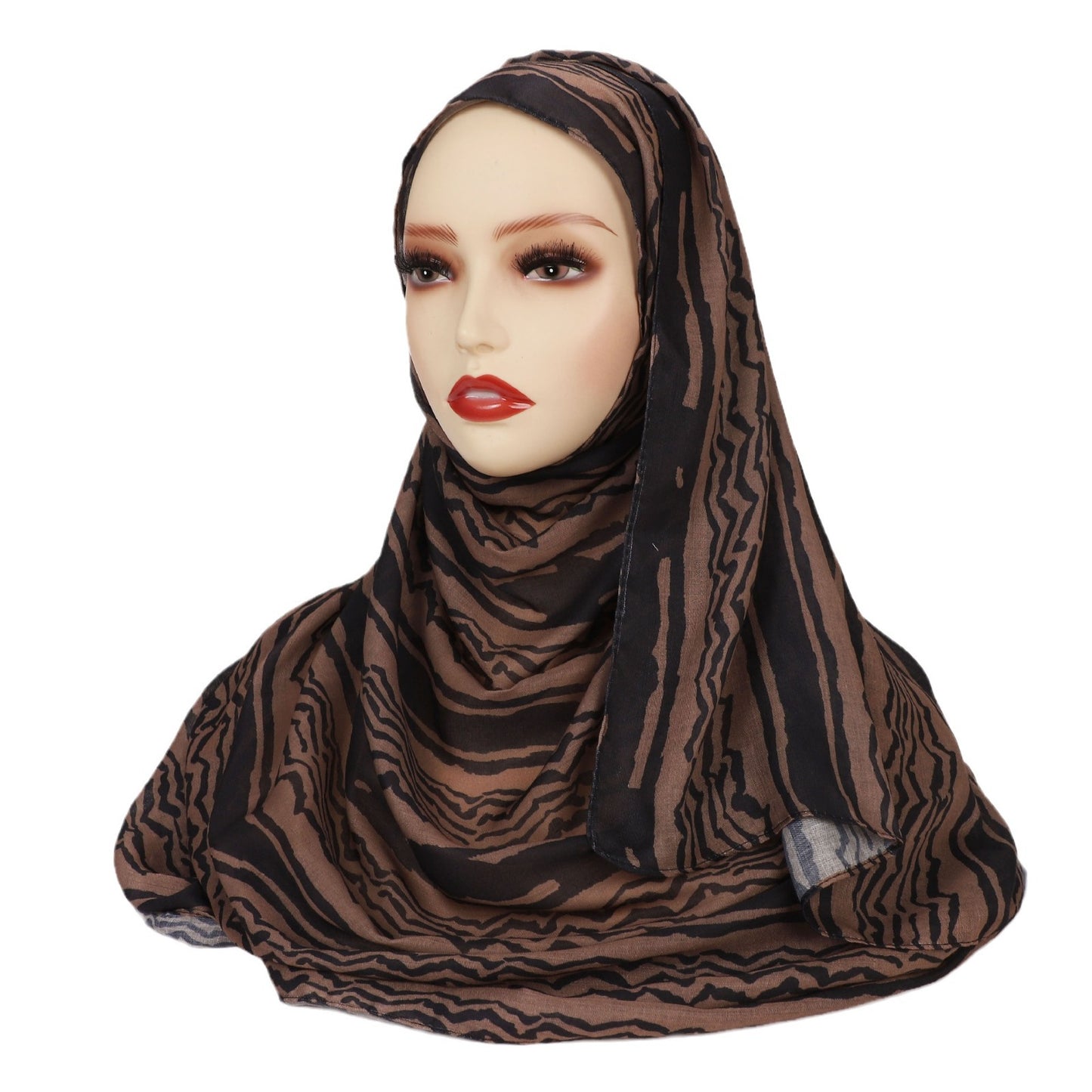 Kreativt satin polyester stribet tørklæde