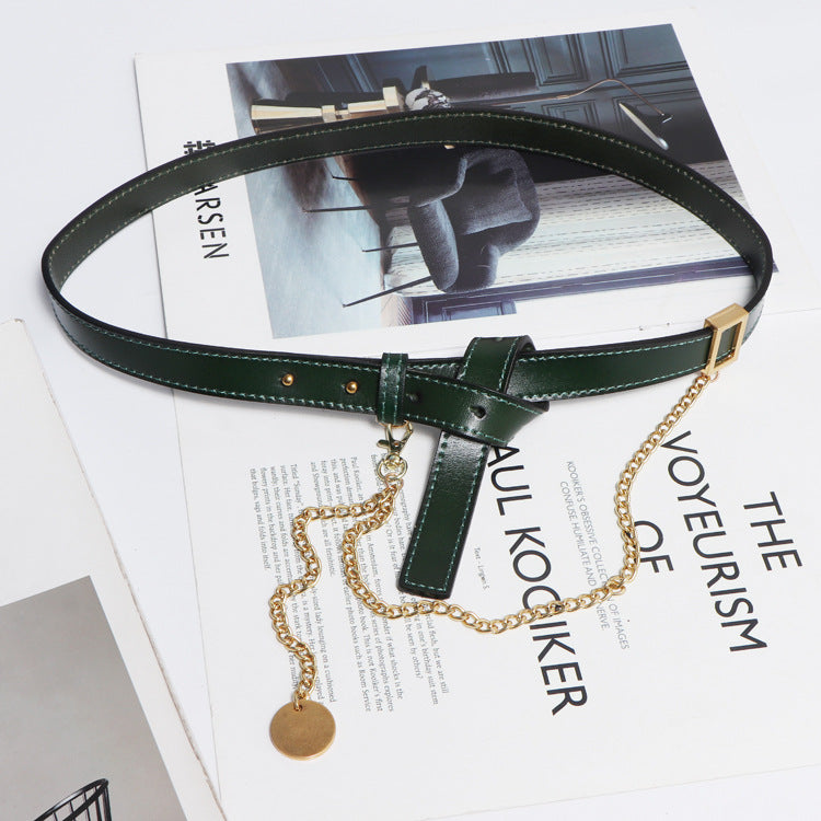 Cross-border Simple All-match Belt Belt Chain Pin Buckle Female Leather Girdle
