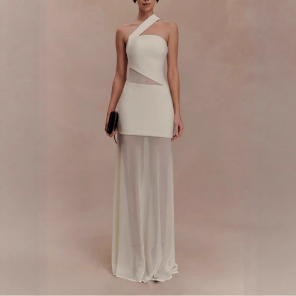 Chiffon Sleeveless Slim-fit Elegant Evening Gown