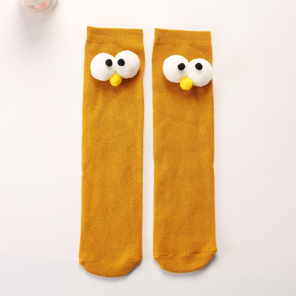 Knee-length Doll Socks With Big Eyes