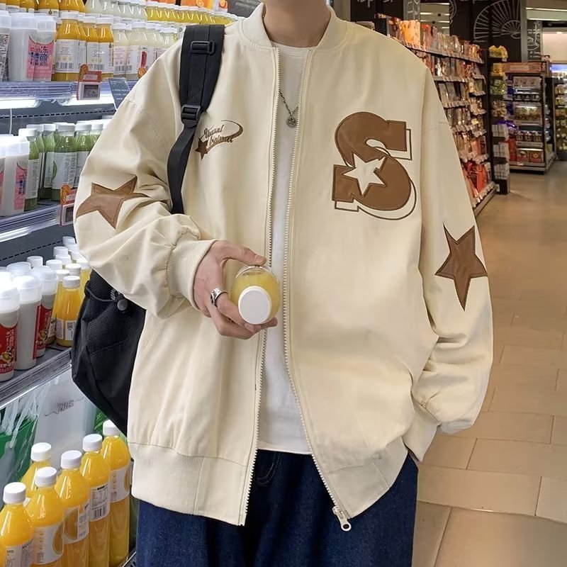 Retro Embroidered Baseball Uniform High Street Coat