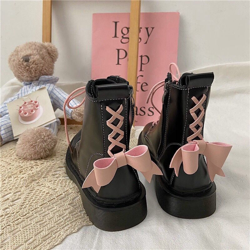 Fashion Women's Platform Bow Martin Boots