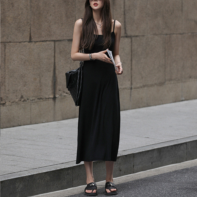 Versatile Slim-fit Striped Slip Dress For Women