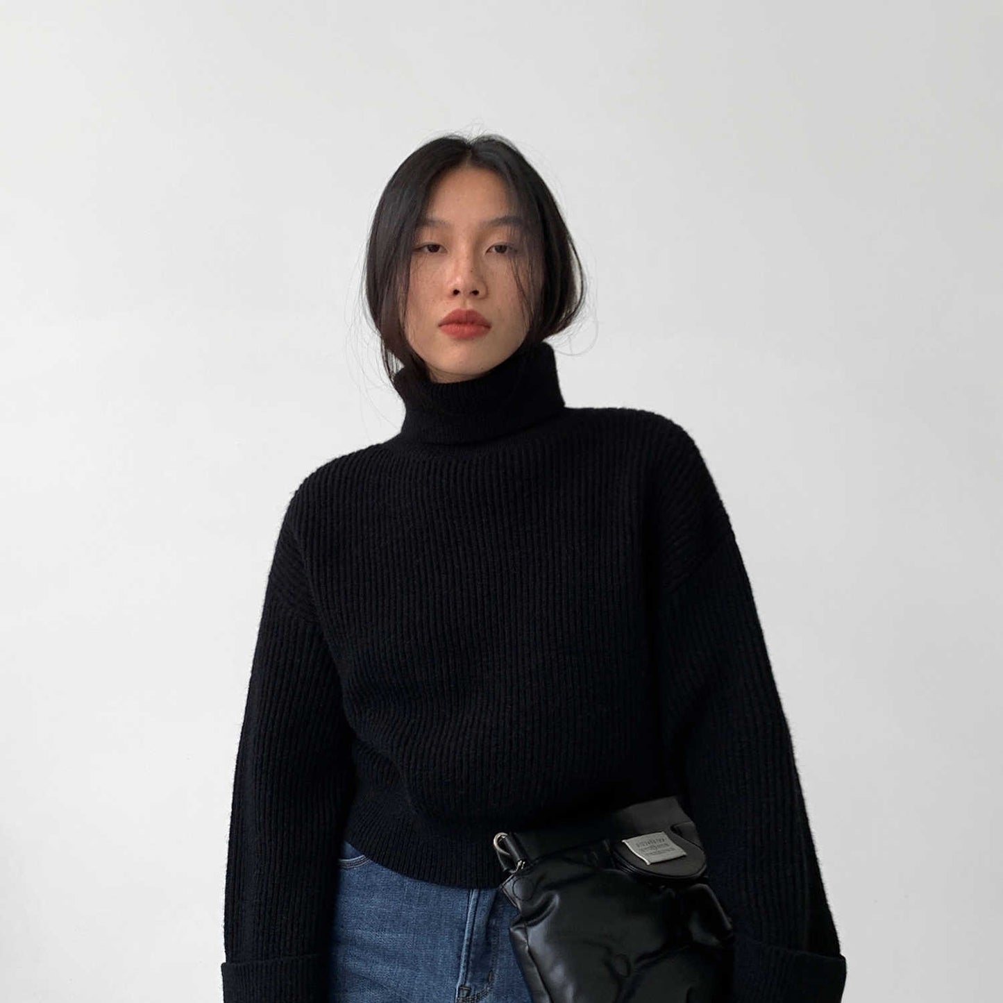 Women's Loose Casual High Neck Sweater