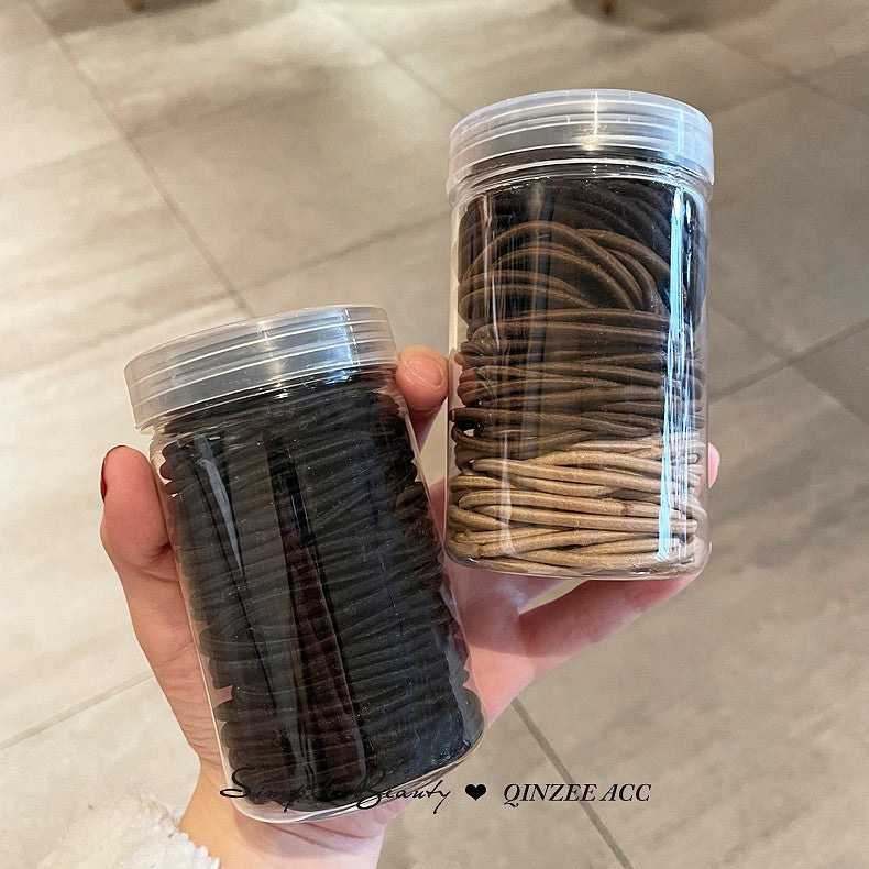 Factory Direct Sales Korean Candy Small Rubber Band High Elastic Leather Case Basic Hair Ring Rubber Band Simple Tie-up Hair Head Rope