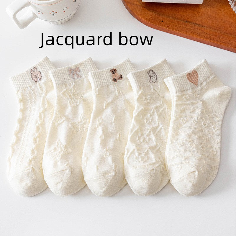 Japanese Cute Ins Trendy White Low-top Socks