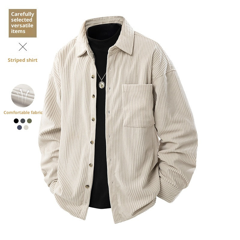 Shirt Collar Fake Two-piece Coat Men