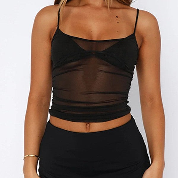 Mesh See-through Top Vest For Women