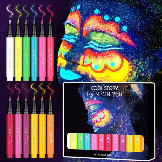 12 Colors Fluorescent Color Eyeliner Suit Matte