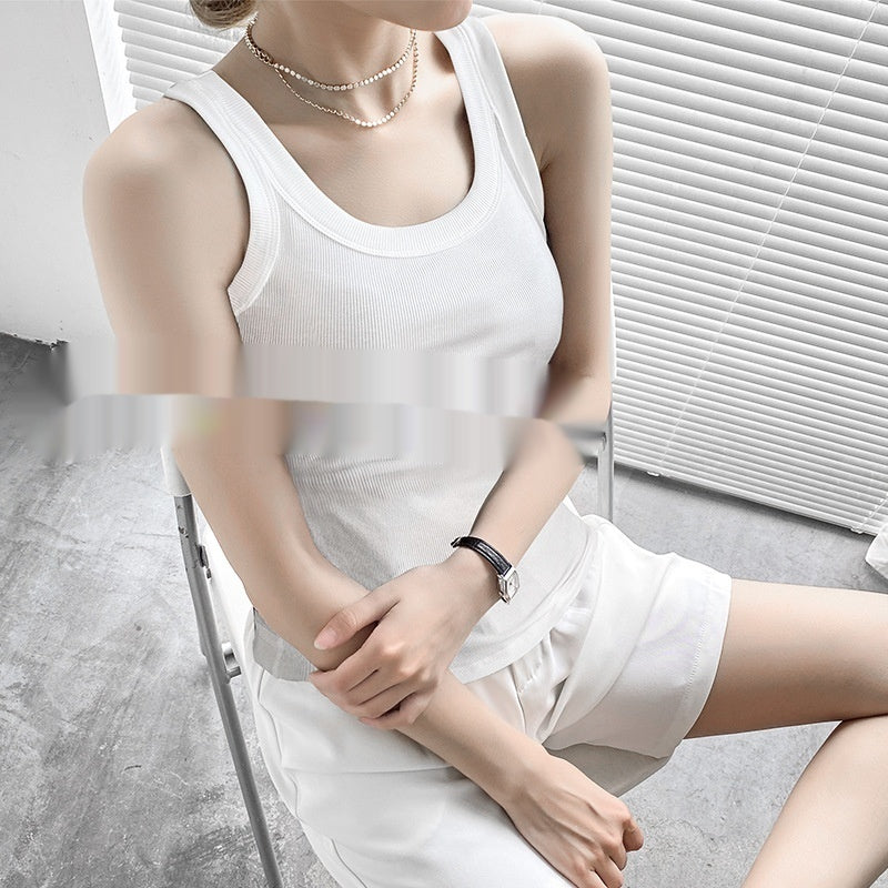 Cotton Thread Inner Anti-exposure Plus Size I-shaped Vest