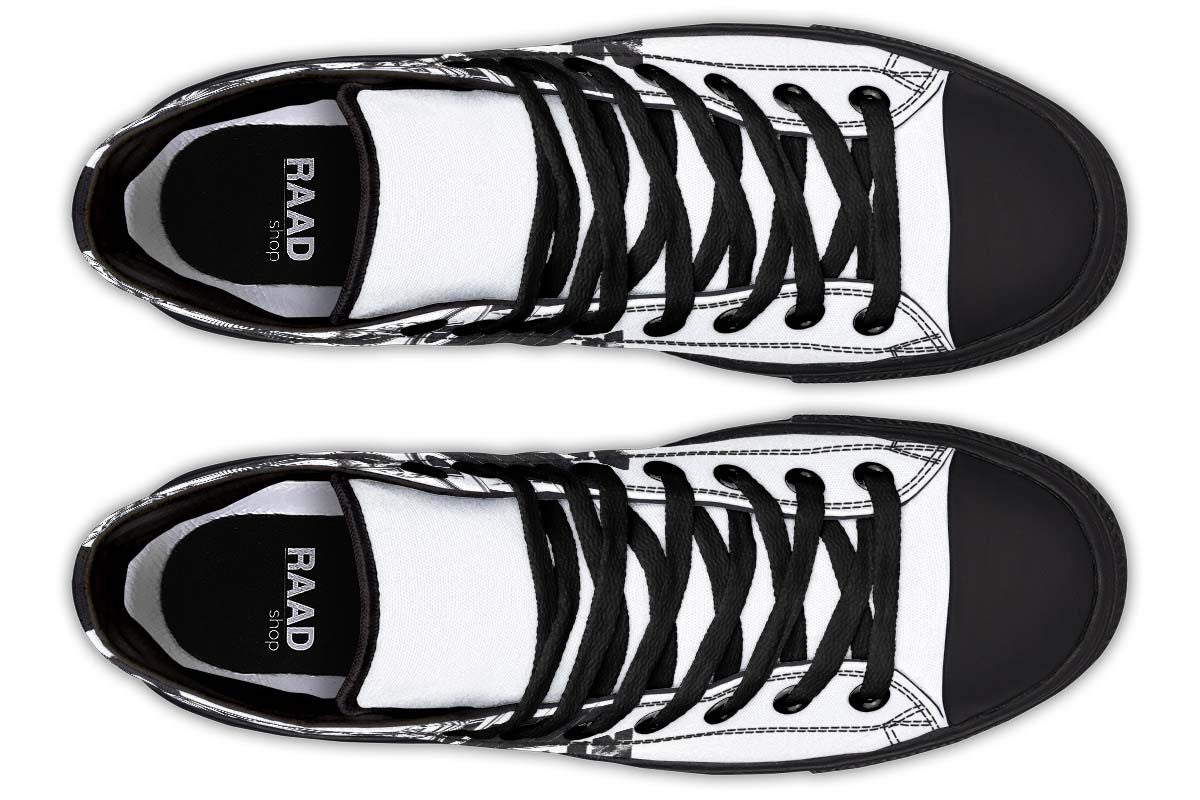 Men's And Women's Fashion Color Printing High-top Canvas Shoes