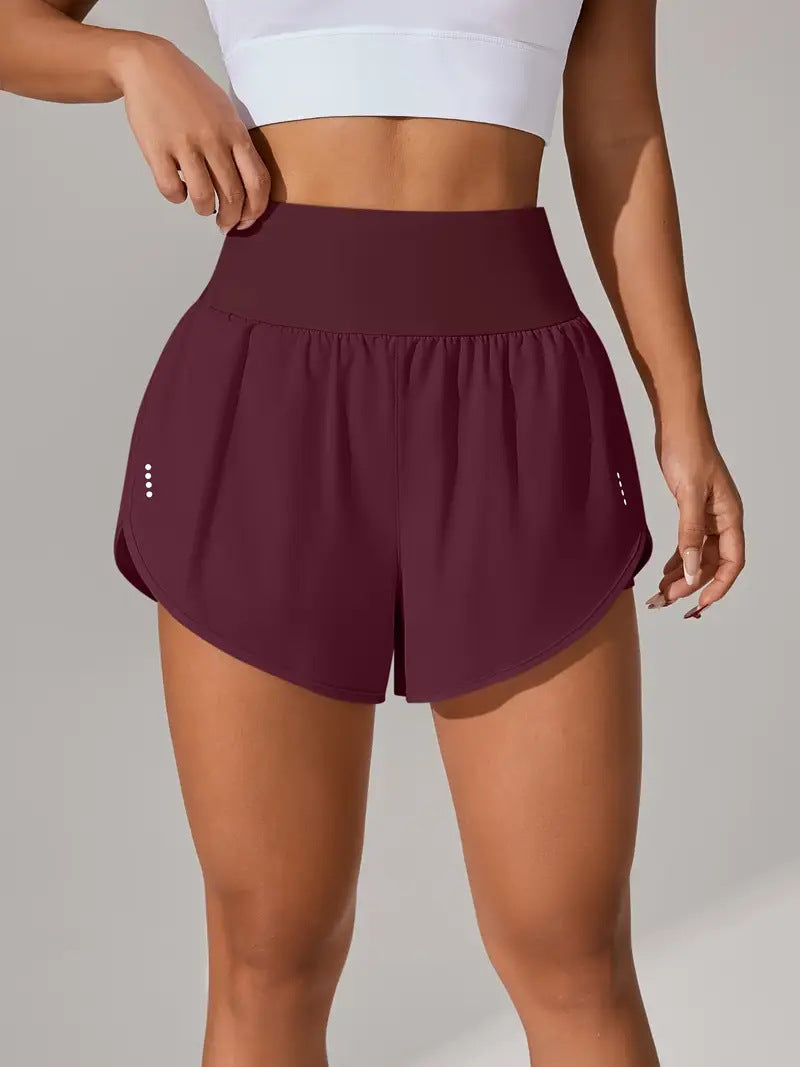 Women's Casual Loose High-Waisted Ruffle Hem Yoga Workout Shorts