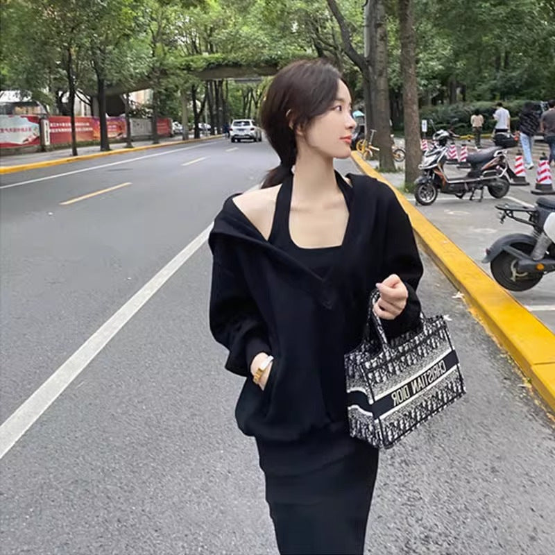 New Autumn Western-style Slimming And Age-reducing Two-piece Hoodie Set