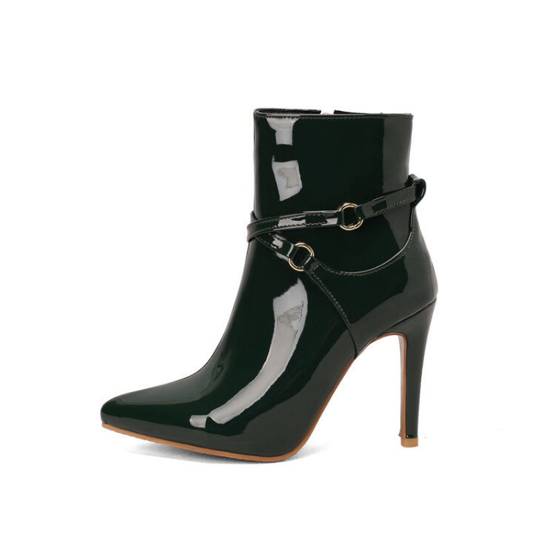 Women's Plus-size Boots With Pointed Toes And Stiletto Heels