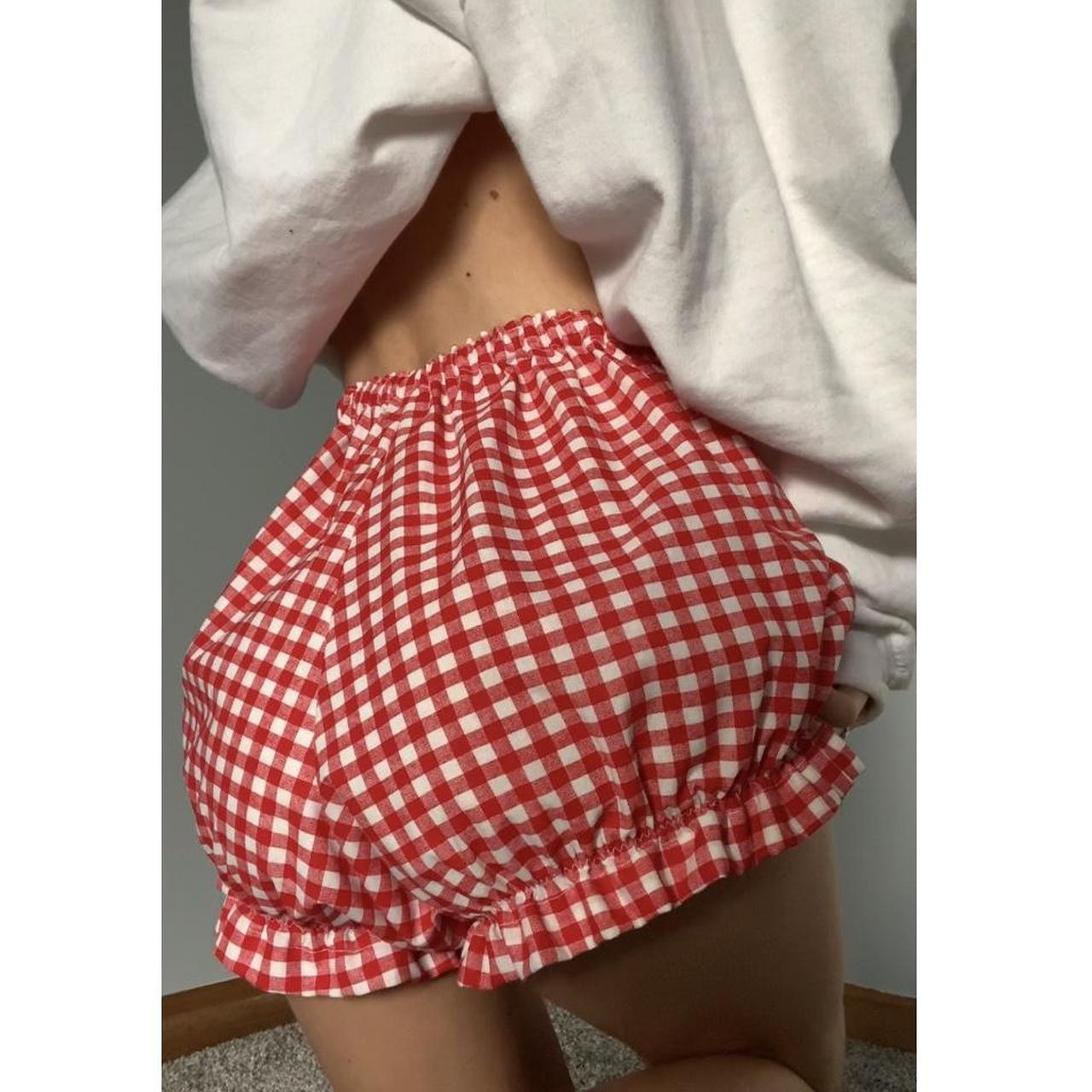 European And American Small Bowknot Plaid Shorts