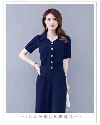 Goddess-style Tummy-covering Two-piece Pants Set
