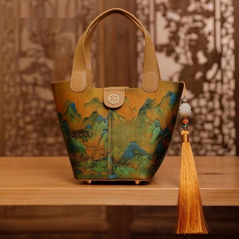 Tianxu Silketaske Grøntsagskurvtaske Ny Kinesisk Stil National Stil Clutch Taske