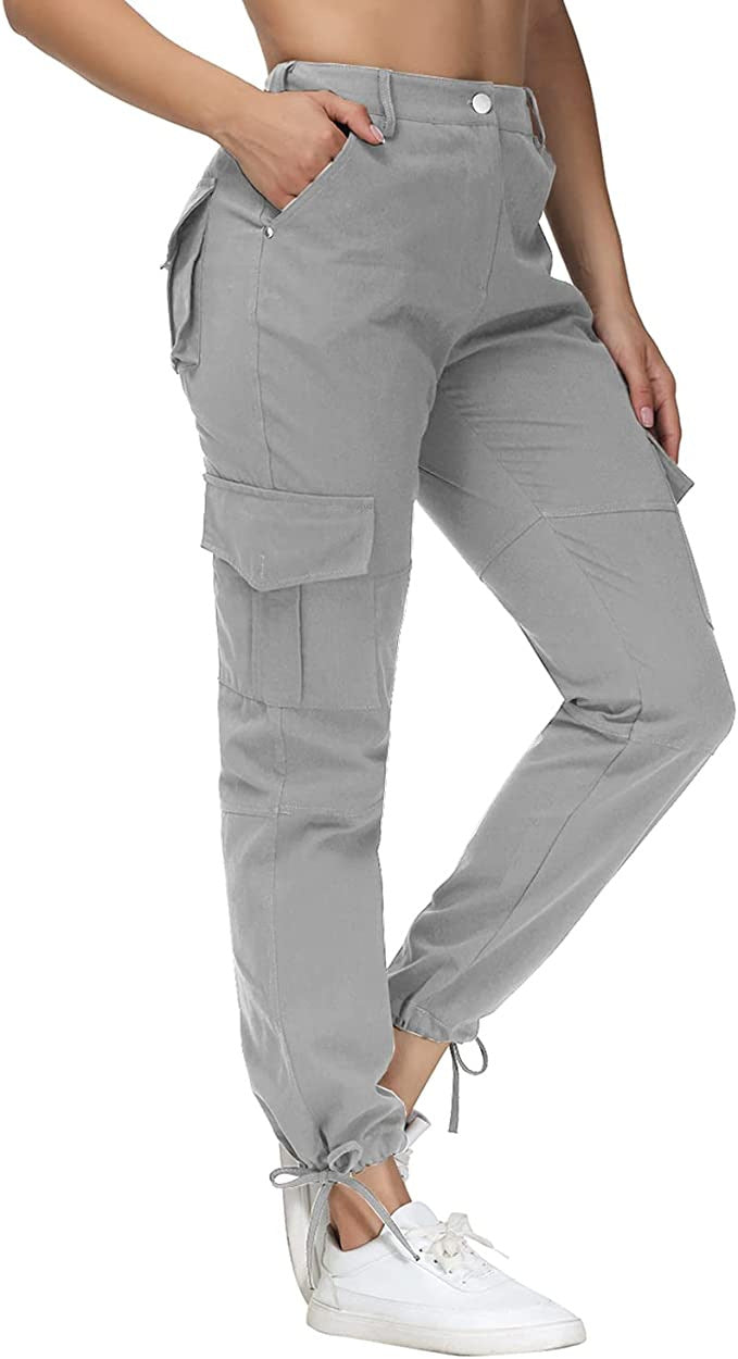 Leisure Overalls Solid Color Patchwork Pocket Zipper Casual Trousers