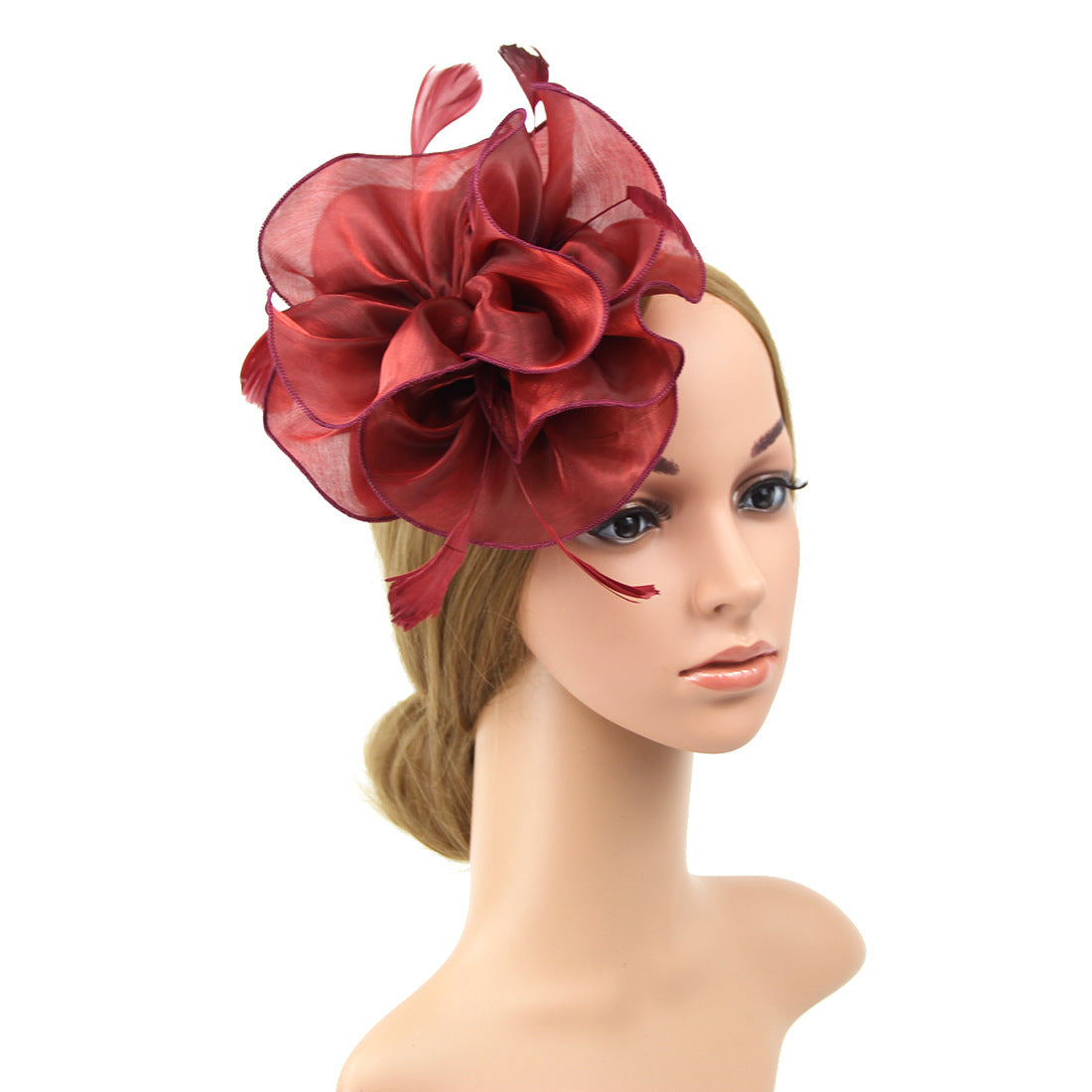 Organza Top Hat Headwear Performance Feather Hair Band