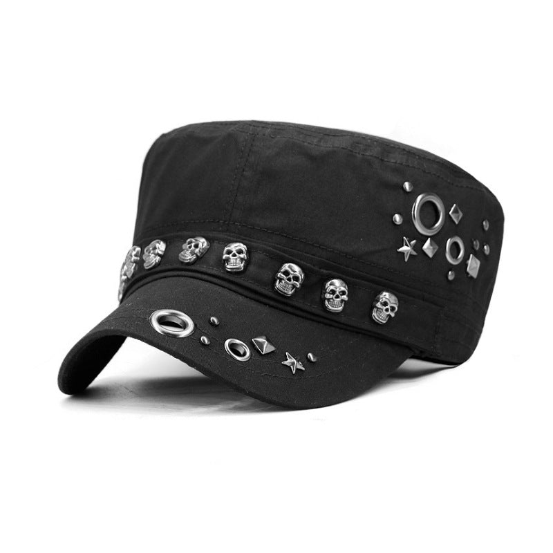Fashionable Rivet Flat Top Hat