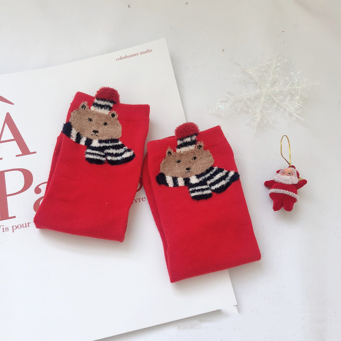 Creative Christmas Print Women's Cartoon Straight Socks
