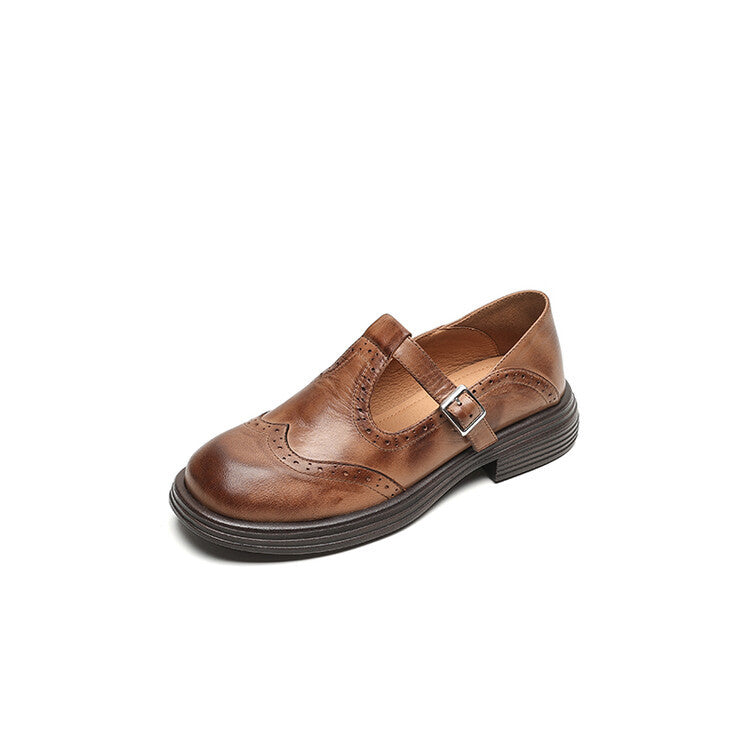 Fashion Women's Flat British Style Leather Shoes