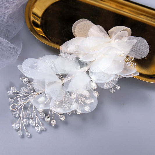 Bridal Handmade Crystal Flowers Headdress