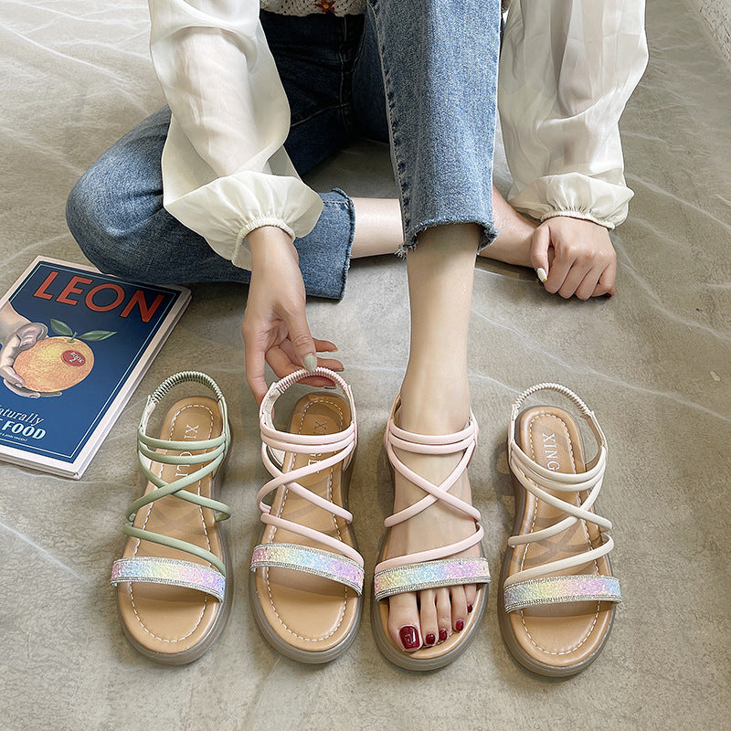 Fashion Thick Bottom Breathable Net Red Sandals