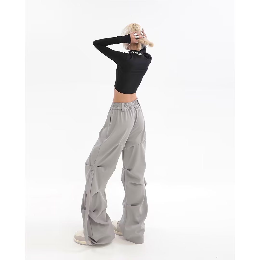 Women's Fashion Vintage Crumpled Straight Casual Pants