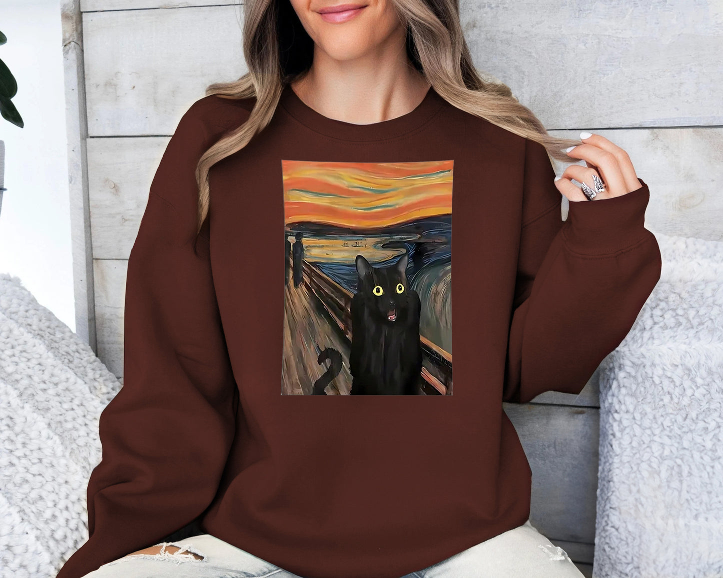 Women's Fashionable Solid Color Printed Long Sleeved Sweatshirt