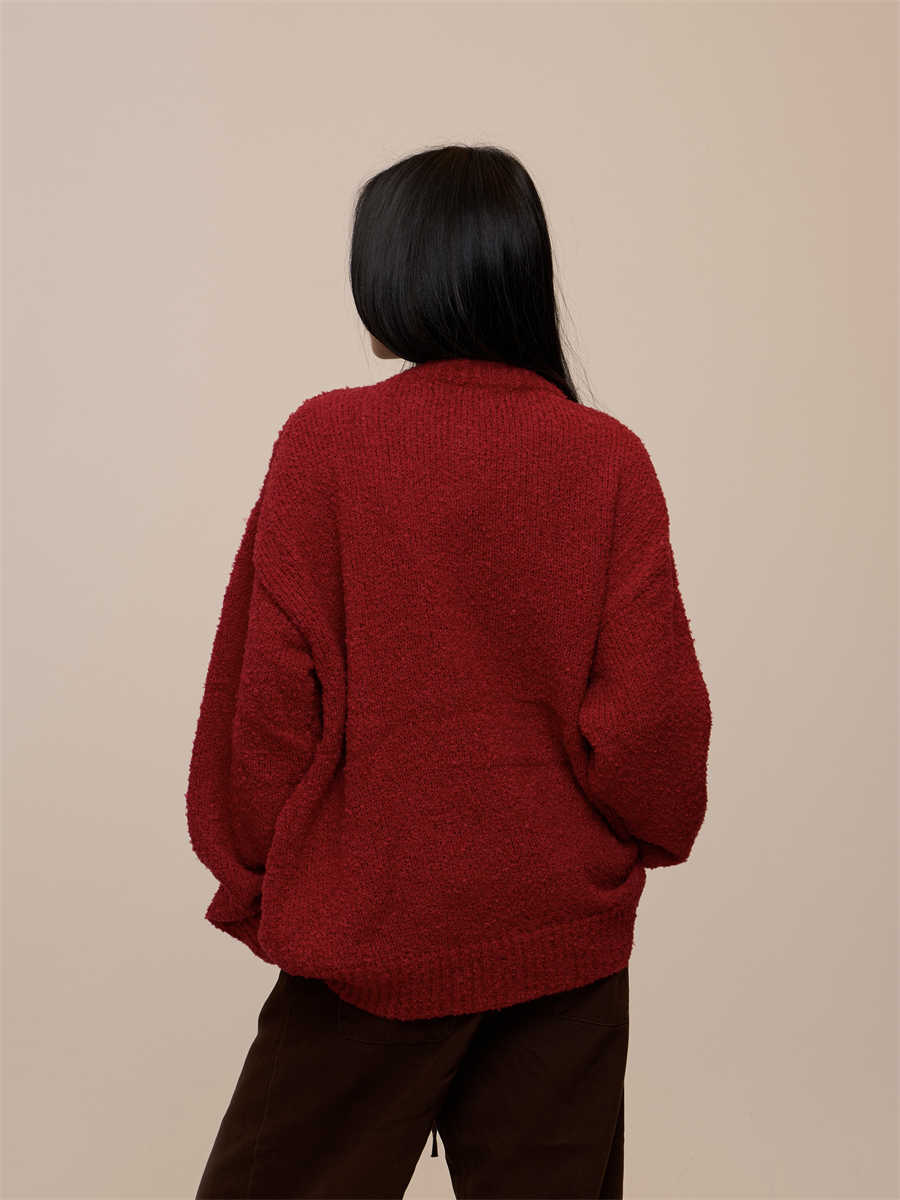 Christmas Red Couple's Sausage Dog Towel Embroidered Sweater