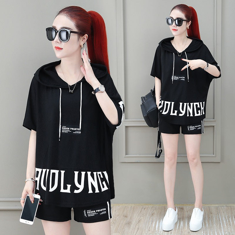 Summer Fashion Stylish Hoodie And Shorts Two-piece Set