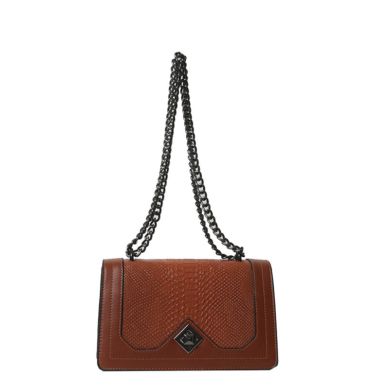 Fashion Snakeskin Pattern Single Crossbody Retro Wine God Shoulder Bag