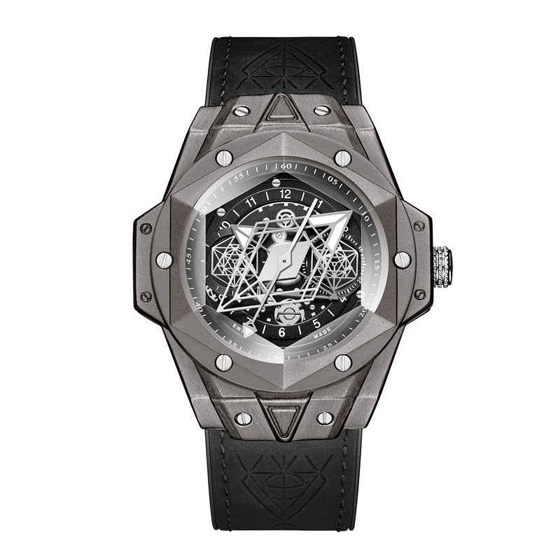 Explosive Fashion Tattoo Men's Quartz Watch Waterproof Silicone Band