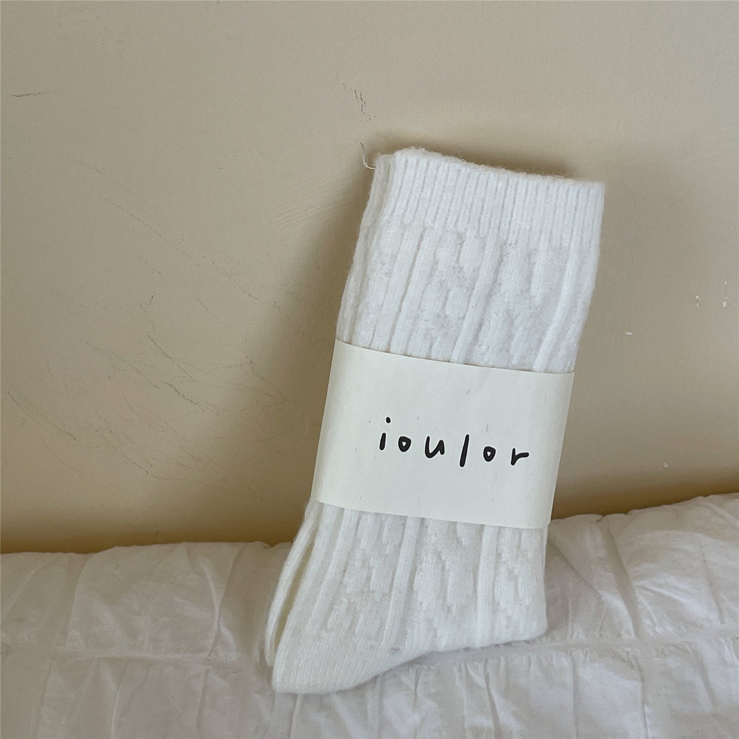 Warm And Thick Japanese Pile Socks Solid Color Mid-tube Socks