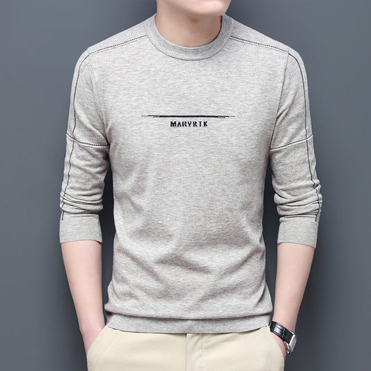 Spring And Autumn New V-neck Sweater Men's Trend Base Knitted Sweater