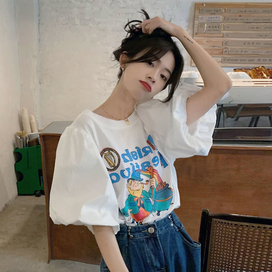 Puff Sleeve Top Design Small Ladies Short Sleeves