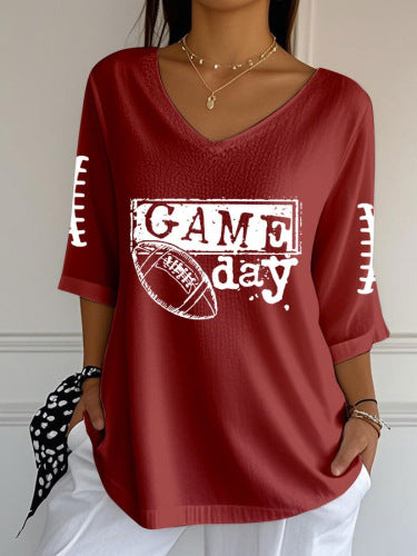 Striped Crew-neck Loose-fit Women's Top
