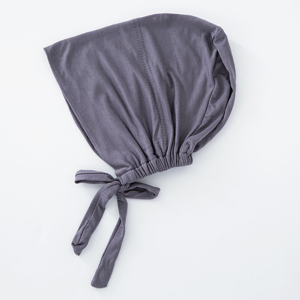 Women's Fashion Solid Color Lace-up Bottoming Hood