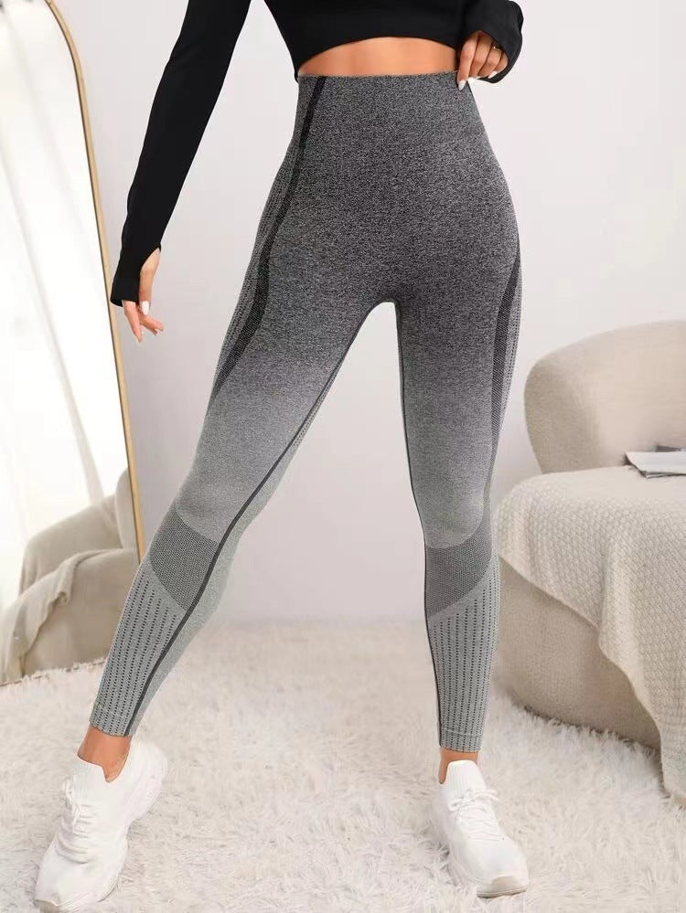 Seamless Camouflage Gradient Yoga Pants Hip Lifting