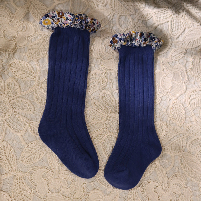 Children's Pit Stockings Lace Baby Plain Color Socks