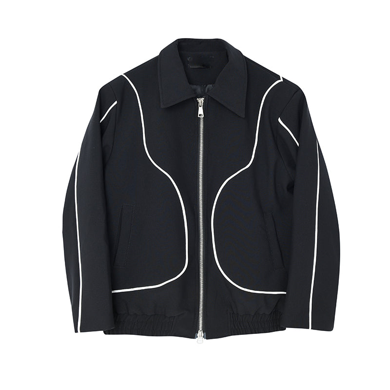 Niche Clash Of Colors Double Zipper Design Sense Jacket Men