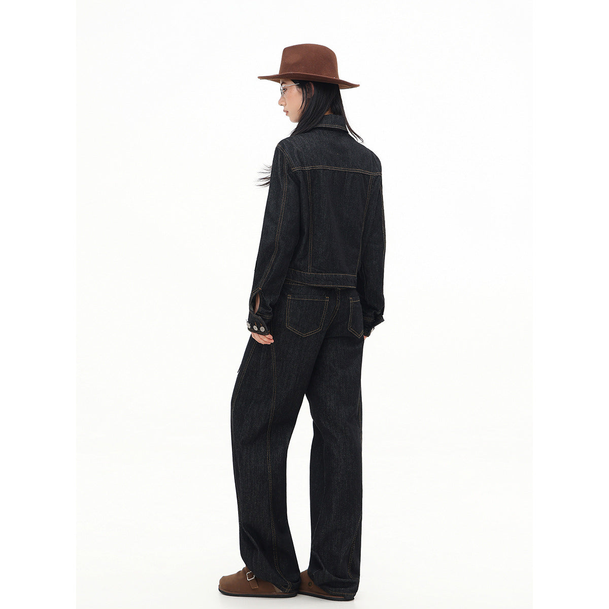 Spring And Autumn American Retro Black Jeans For Women
